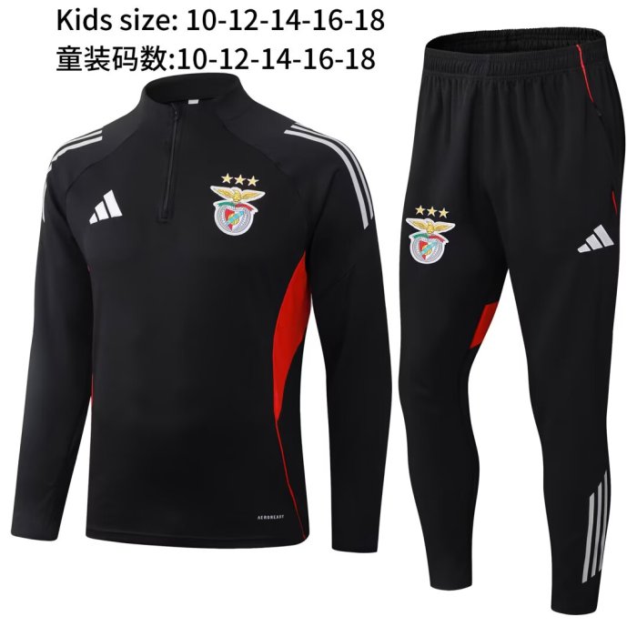 25-26 Benfica High Quality Kids Half Pull Tracksuit