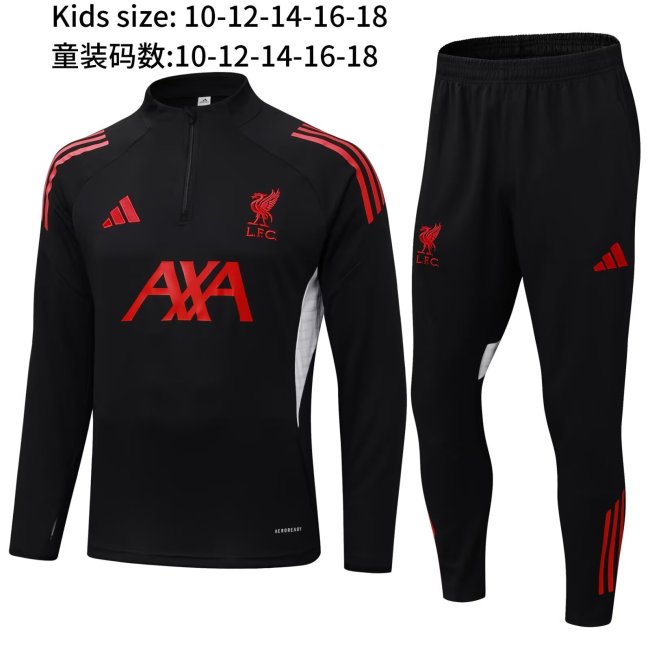 25-26 Liverpool High Quality Kids Half Pull Tracksuit