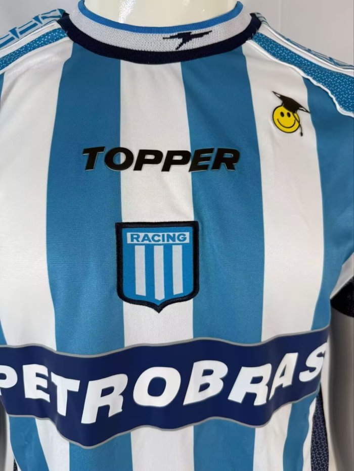 2002-2003 Racing Club Home Retro Soccer Jersey