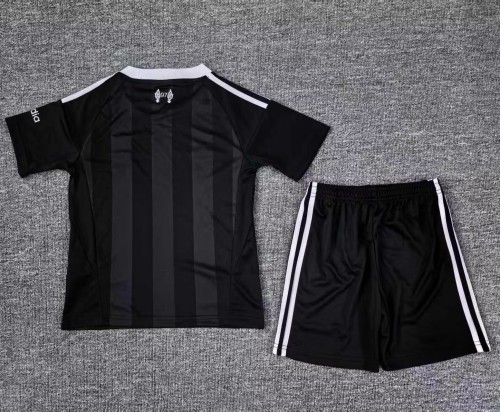 25-26 LIV Black GoalKeeper Kids Soccer Jersey 1:1 Thai Quality