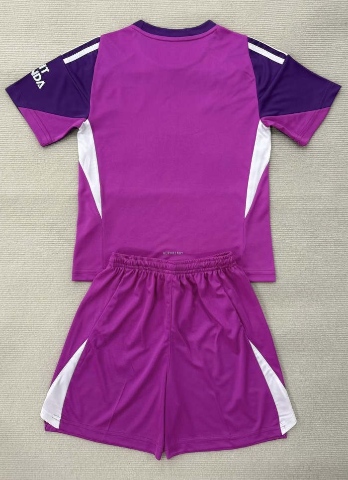 25-26 ARS Purple GoalKeeper Kids Soccer Jersey 1:1 Thai Quality