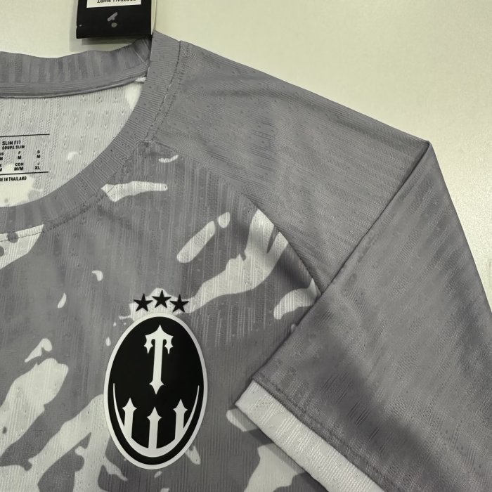 2025 Trapstar Grey White Player Version Trendy Soccer Jersey