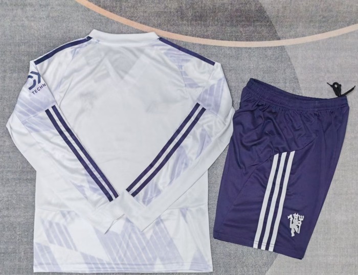 25-26 Man Utd Away Long Sleeve Kids Soccer Jersey