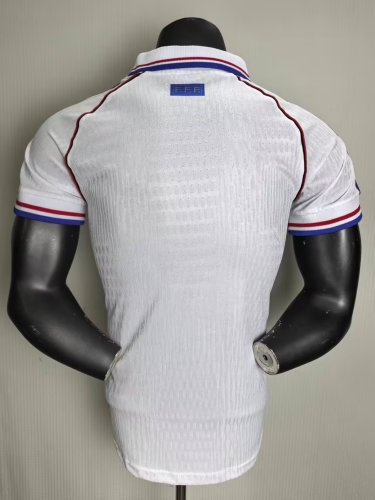 1998 France Away White Player Version Retro Soccer Jersey*球员