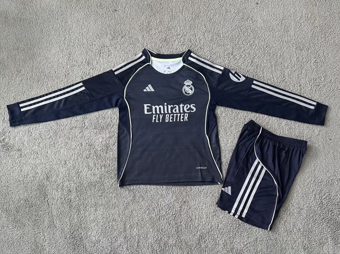 25-26 RMA Away Long Sleeve Kids Soccer Jersey (长袖)