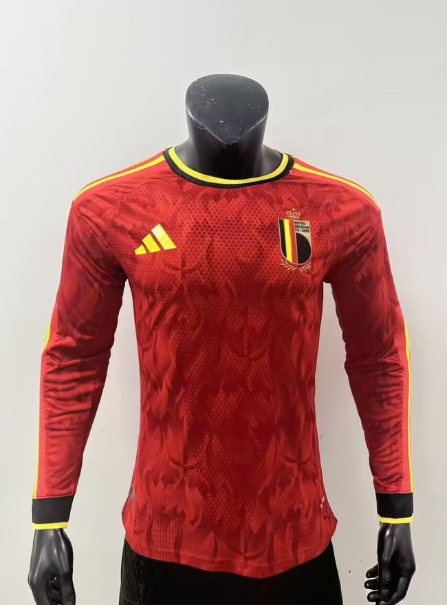 25-26 Belgium Home Long sleeves Player Version Soccer Jersey