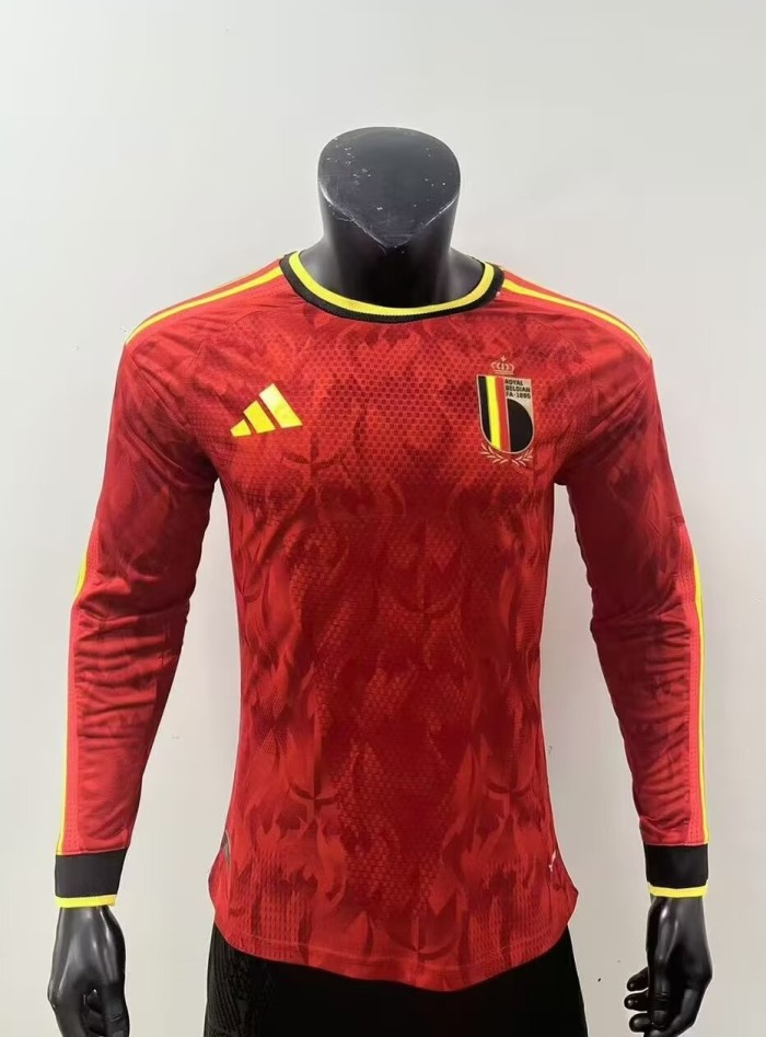 25-26 Belgium Home Long sleeves Player Version Soccer Jersey