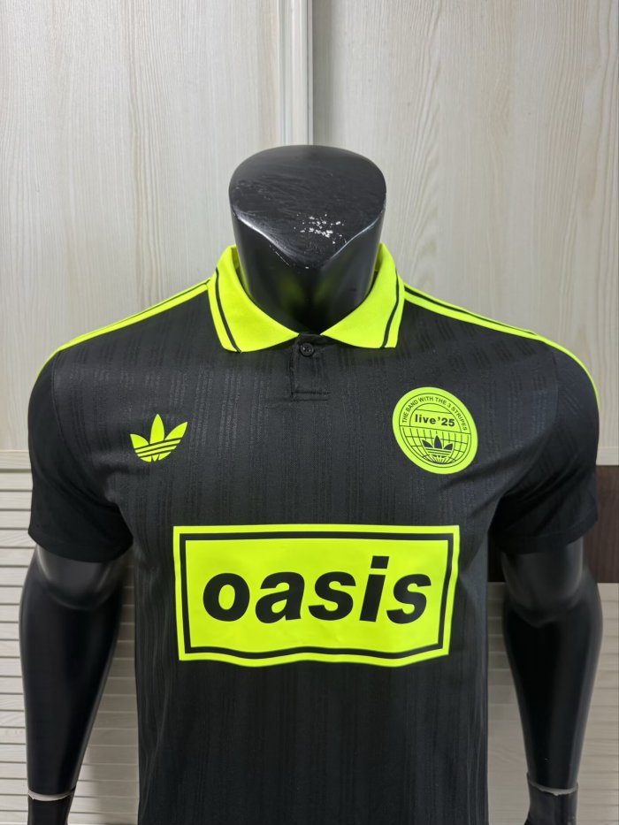 2025 AD Oasis Joint Edition Fluorescent Green Player Version Polo Short Sleeve