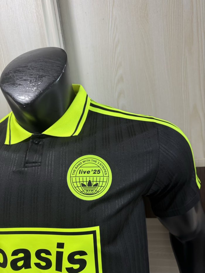 2025 AD Oasis Joint Edition Fluorescent Green Player Version Polo Short Sleeve