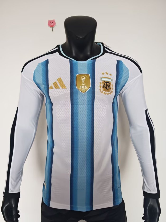 2026 Argentina World Cup Home Long Sleeve Player Version Soccer Jersey