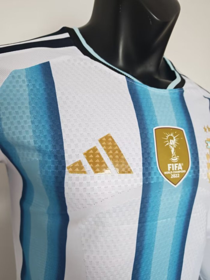 2026 Argentina World Cup Home Long Sleeve Player Version Soccer Jersey
