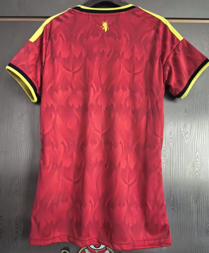 2026 World Cup Belgium Home Women Fans Soccer Jersey (女)