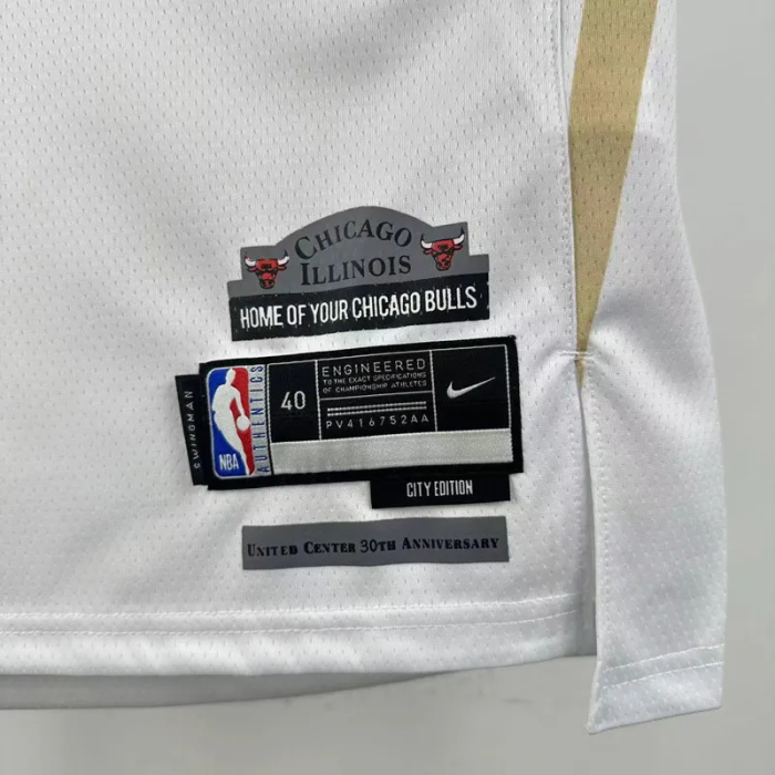 24-25 BULLS JORDAN #23 White City Edition Top Quality Hot Pressing NBA Jersey