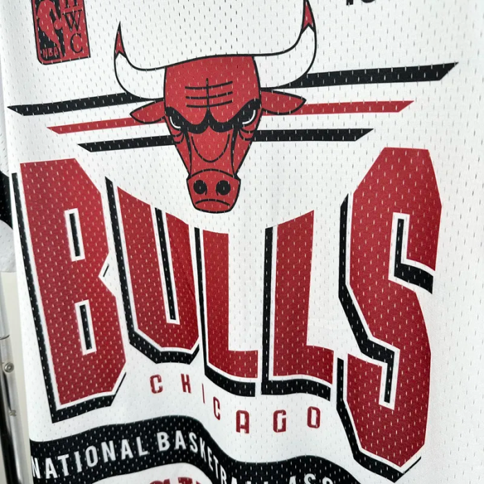 2026 BULLS White Retro High Quality Casual T-Shirt #MN