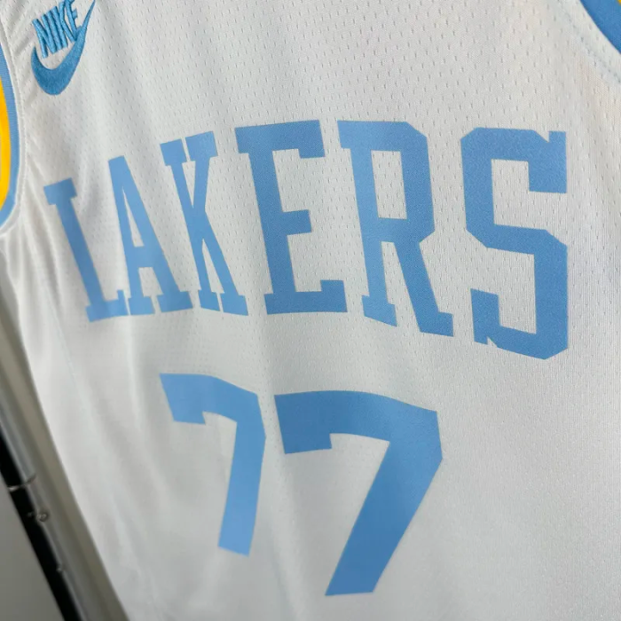22-23 Lakers DONCIC #77 White Retro Top Quality Hot Pressing NBA Jersey