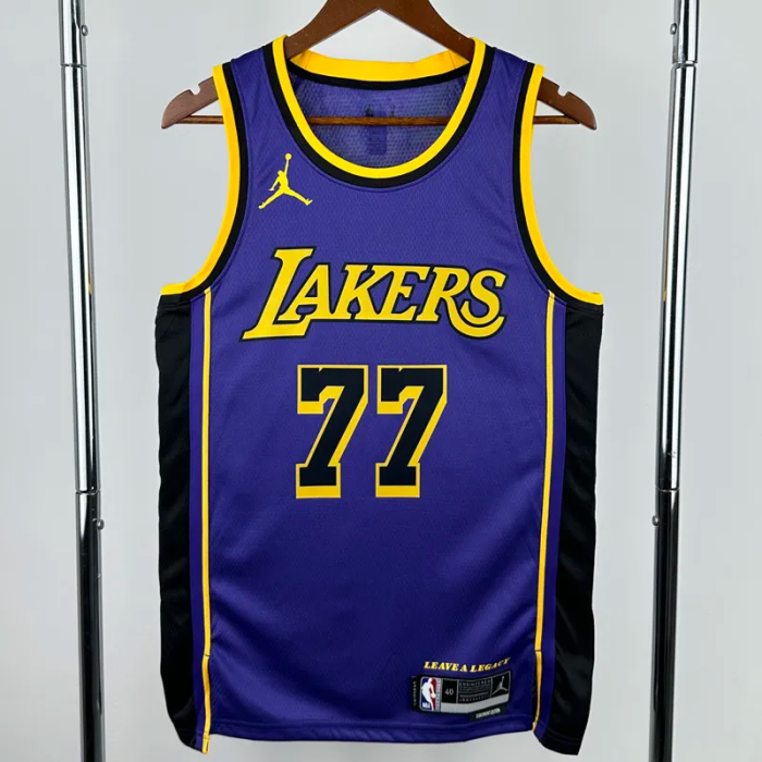 22-23 Lakers DONCIC #77 Purple Top Quality Hot Pressing NBA Jersey (Trapeze Edition) 飞人版