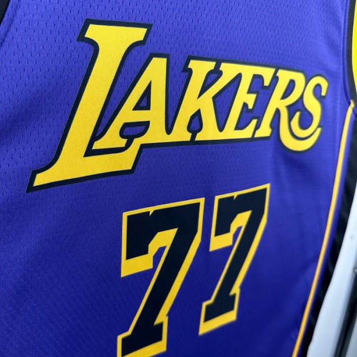 22-23 Lakers DONCIC #77 Purple Top Quality Hot Pressing NBA Jersey (Trapeze Edition) 飞人版
