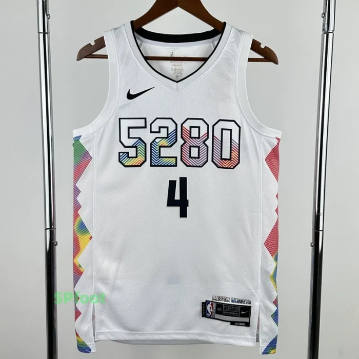 24-25 Nuggets WESTBROOK #4 White City Edition Top Quality Hot Pressing NBA Jersey
