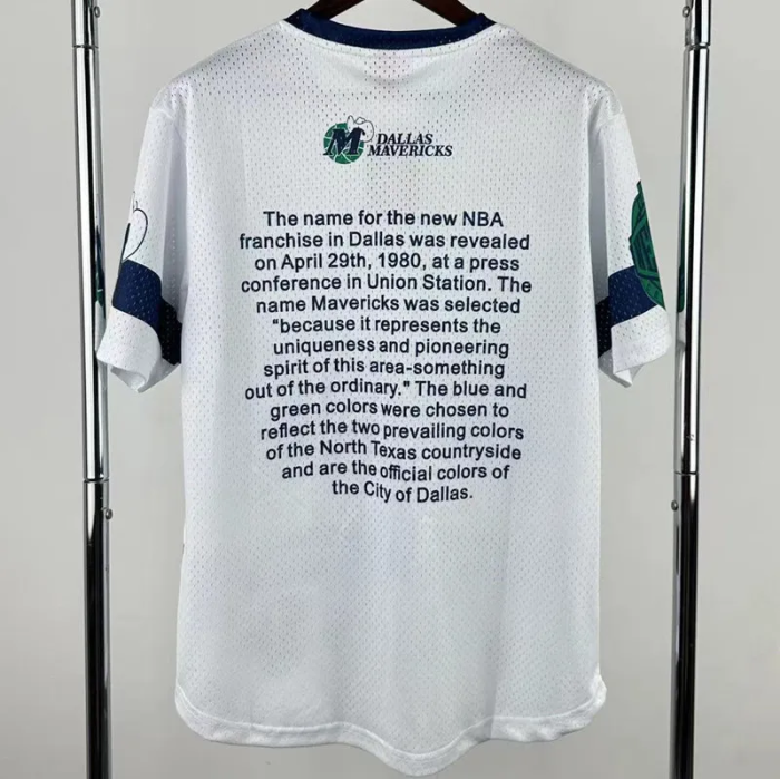 2026 Dallas Mavericks White Retro High Quality Casual T-Shirt #MN