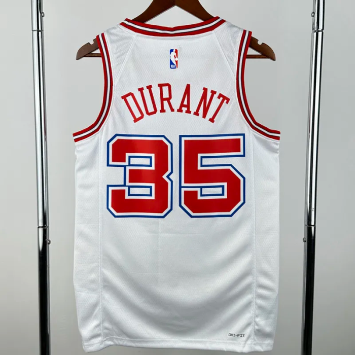 23-24 ROCKETS DURANT #35 White City Edition Top Quality Hot Pressing NBA Jersey