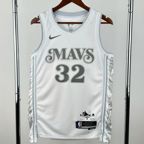 24-25 Dallas Mavericks FLAGG #32 White City Edition Top Quality Hot Pressing NBA Jersey