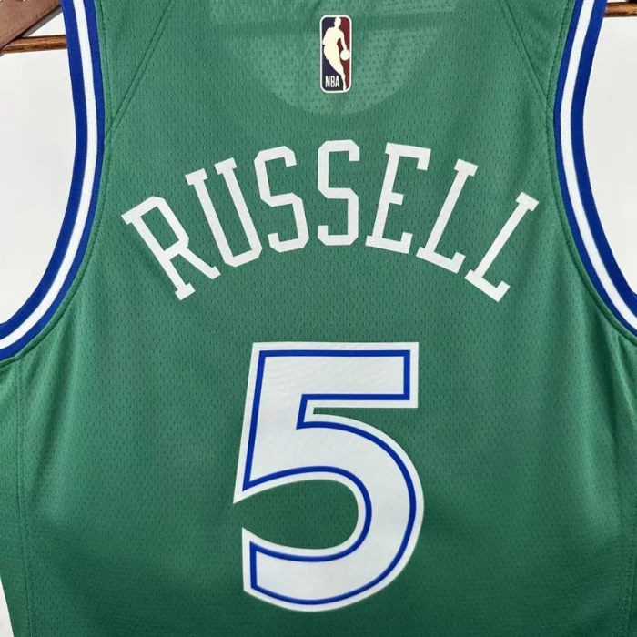 25-26 Dallas Mavericks RUSSELL #5 Green Retro Top Quality Hot Pressing NBA Jersey