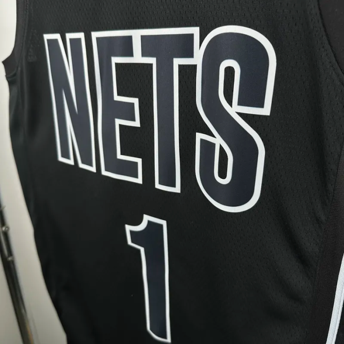 22-23 NETS RUSSELL #1 Black Top Quality Hot Pressing NBA Jersey (Trapeze Edition) 飞人版