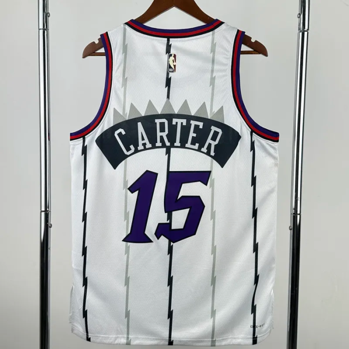25-26 Raptors CARTER #15 White Retro Top Quality Hot Pressing NBA Jersey