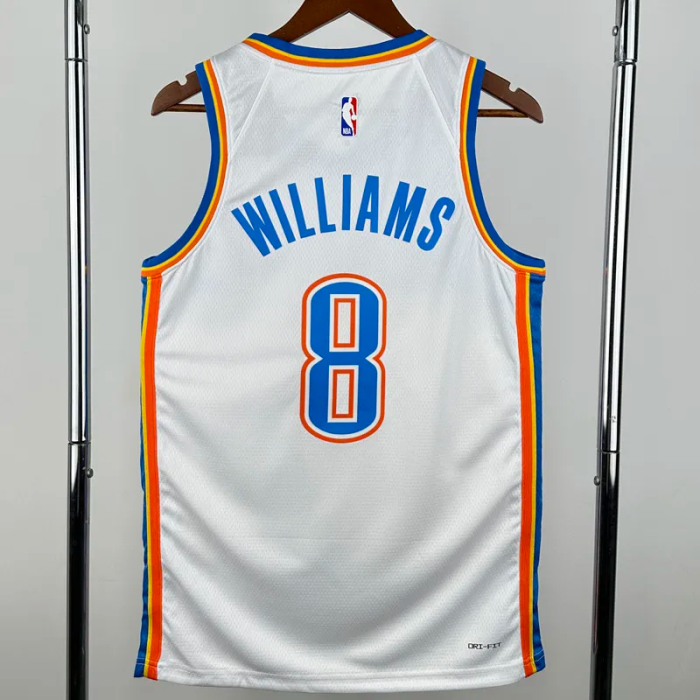 22-23 OKC Thunder WILLIAMS #8 White Top Quality Hot Pressing NBA Jersey