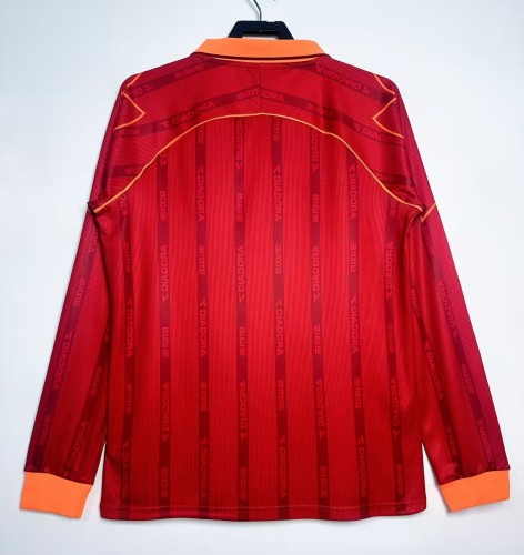 1999-2000 Roma Home Long Sleeve Retro Soccer Jersey