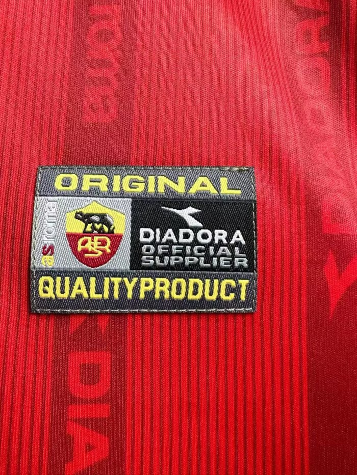 1999-2000 Roma Home Long Sleeve Retro Soccer Jersey