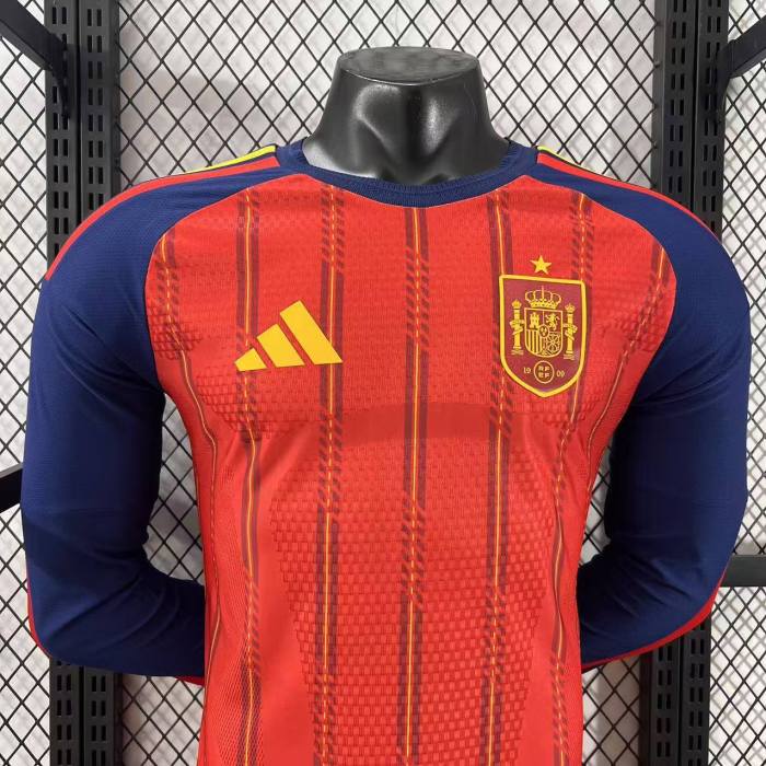 2026 World Cup Spain Home Long Sleeve Player Version Soccer Jersey*长袖球员