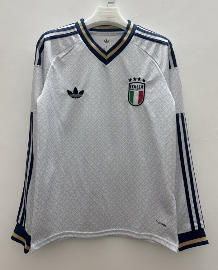 2026 Italy Away Long Sleeve Fans Soccer Jersey