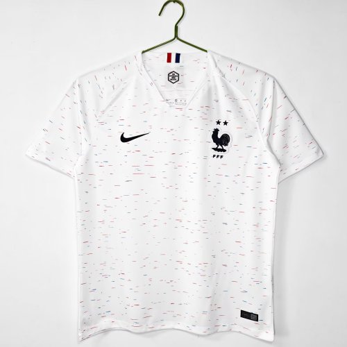 2018 France Away White Retro Soccer Jersey