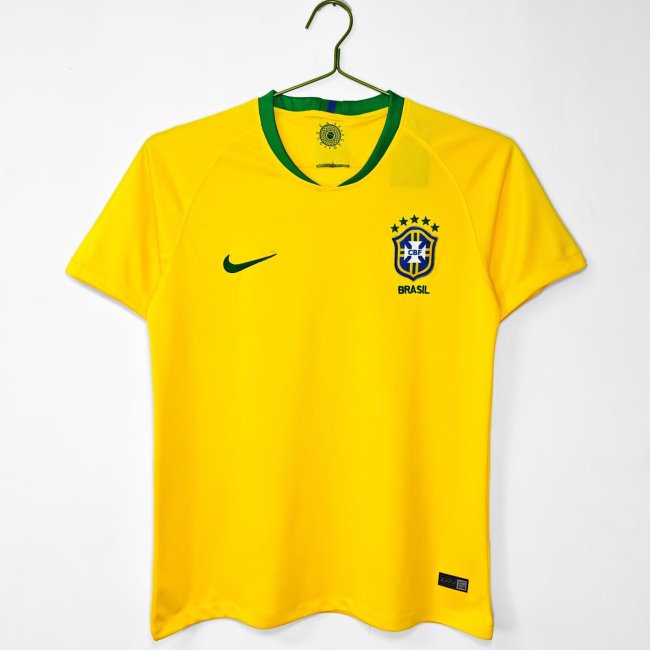 2018 Brazil Home Retro Soccer Jersey