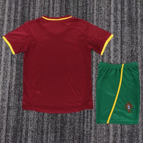 2000 Portugal Home Retro Kids Soccer Jersey