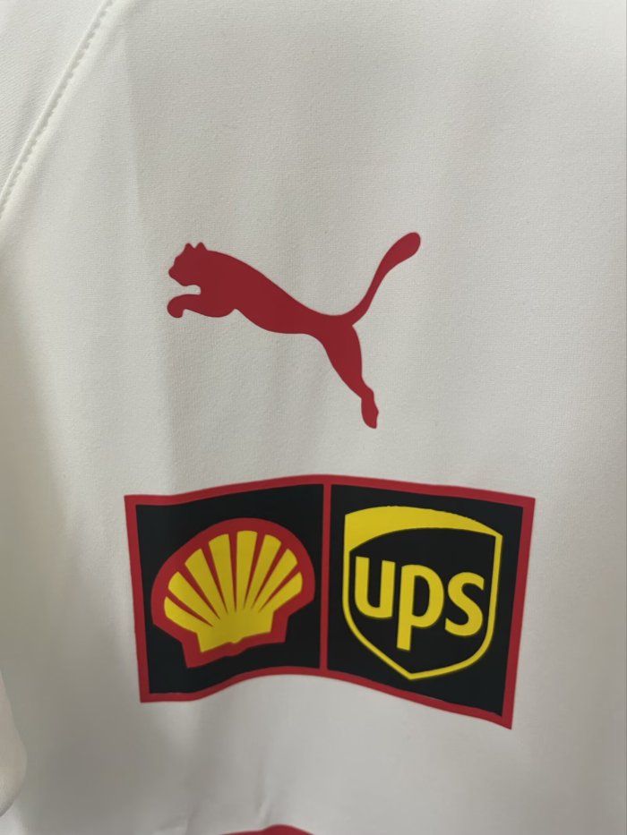 2025 F1 Ferrari New Pattern White Short Sleeve Racing Suit