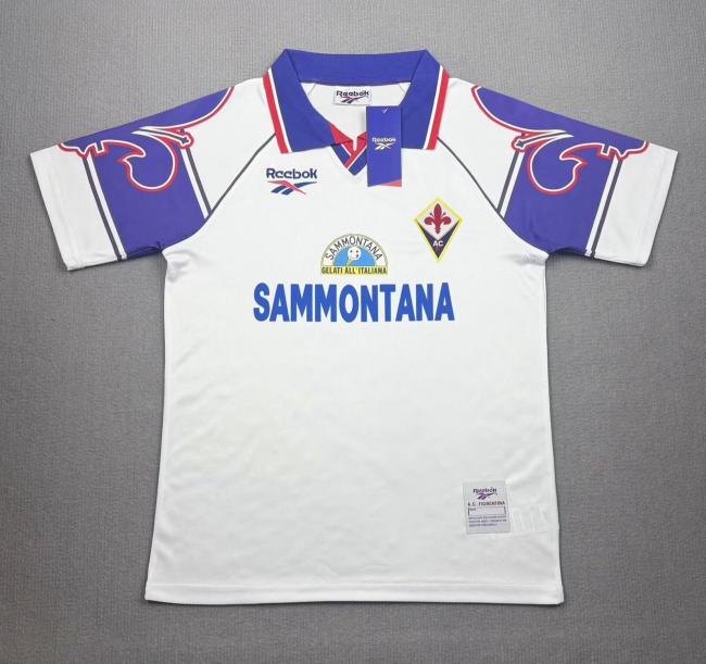 1995-1997 Fiorentina Away White Retro Soccer Jersey