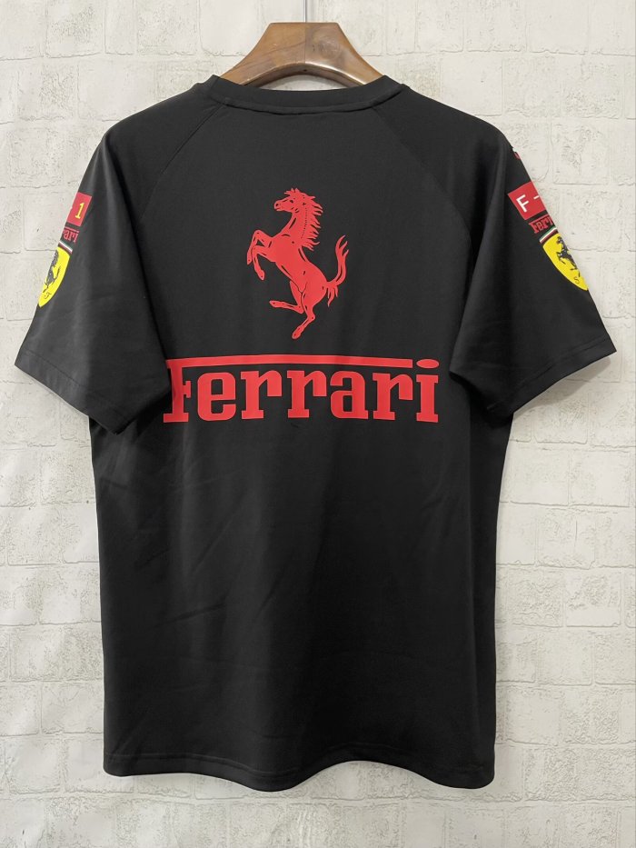 2025 F1 Ferrari New Pattern Black Short Sleeve Racing Suit