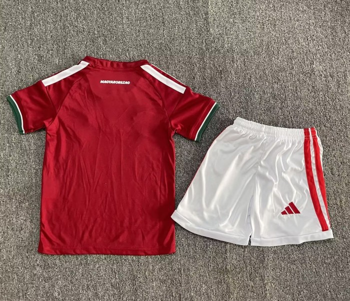 25-26 Hungary Home Kids Soccer Jersey