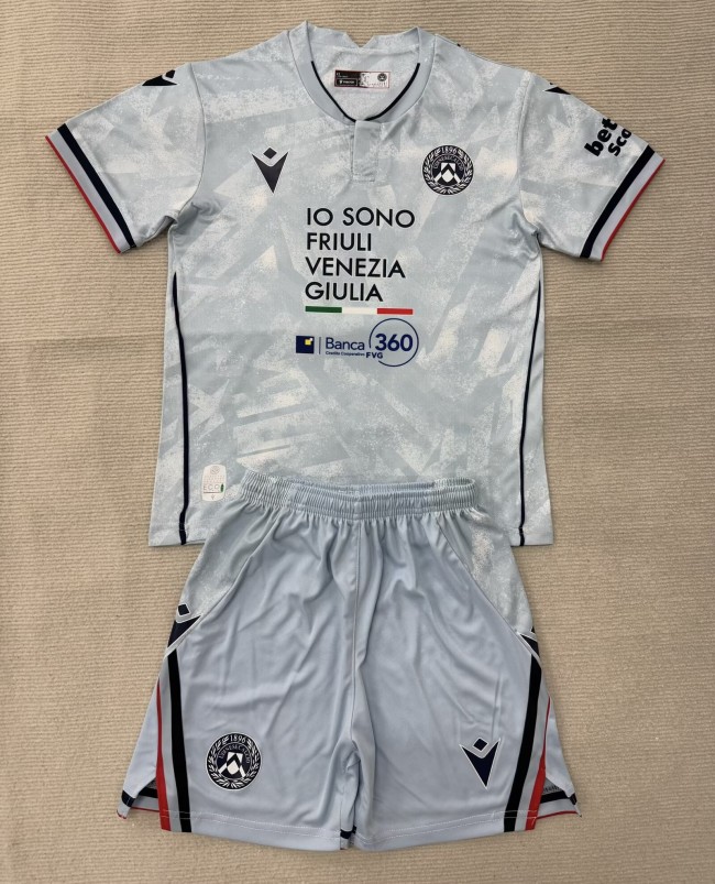25-26 Udinese Away Kids Soccer Jersey
