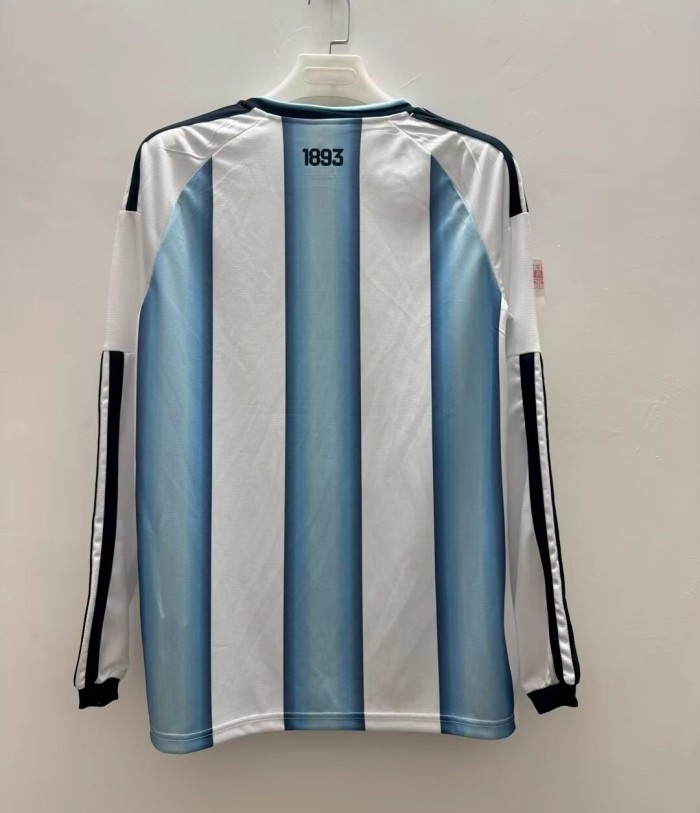 2026 World Cup Argentina Home Long Sleeve Fans Soccer Jersey (长袖)