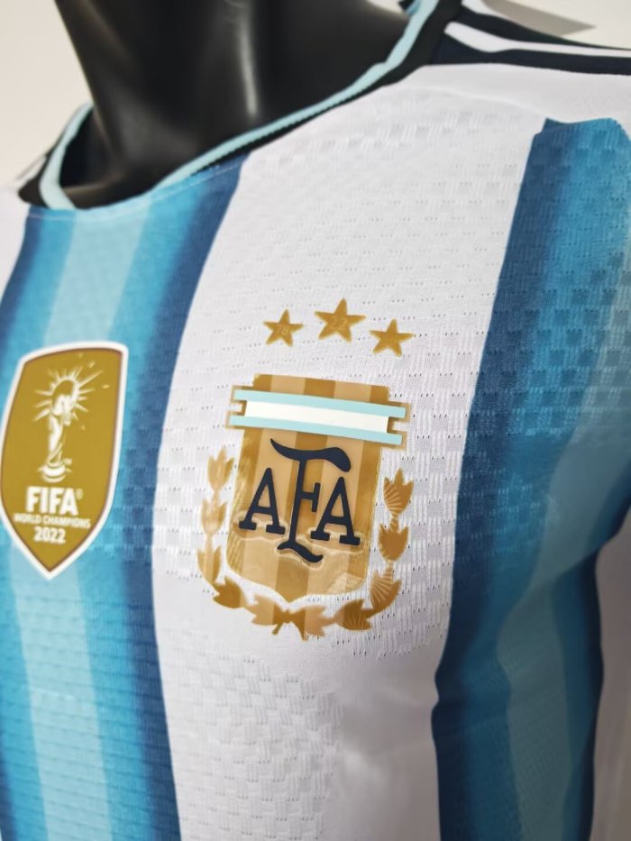 2026 World Cup Argentina Home Long Sleeve Player Version Soccer Jersey