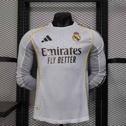 25-26 RMA Home Long Sleeve Player Version Soccer Jersey*长袖