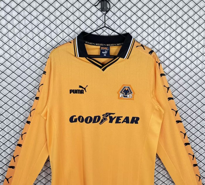 1998-1999 Wolves Home Long Sleeve Retro Soccer Jersey