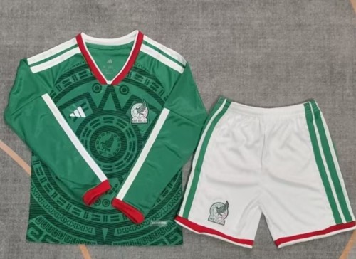 2026 World Cup Mexico Home Long Sleeve Kids Soccer Jersey (长袖)