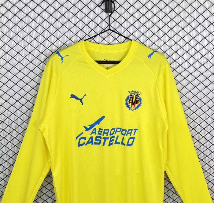 2008-2009 Villarreal Home Long Sleeve Retro Soccer Jersey