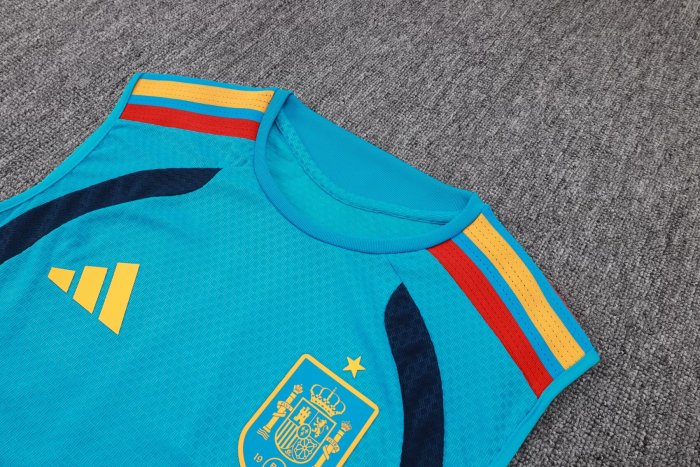 2026 Spain Blue High Quality Player Version Tank Top And Shorts Suit (球员套装)