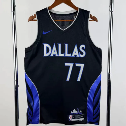 25-26 Dallas Mavericks DONCIC #77 Black City Edition Top Quality Hot Pressing NBA Jersey(V领)