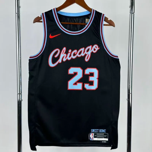 25-26 BULLS JORDAN #23 Black City Edition Top Quality Hot Pressing NBA Jersey